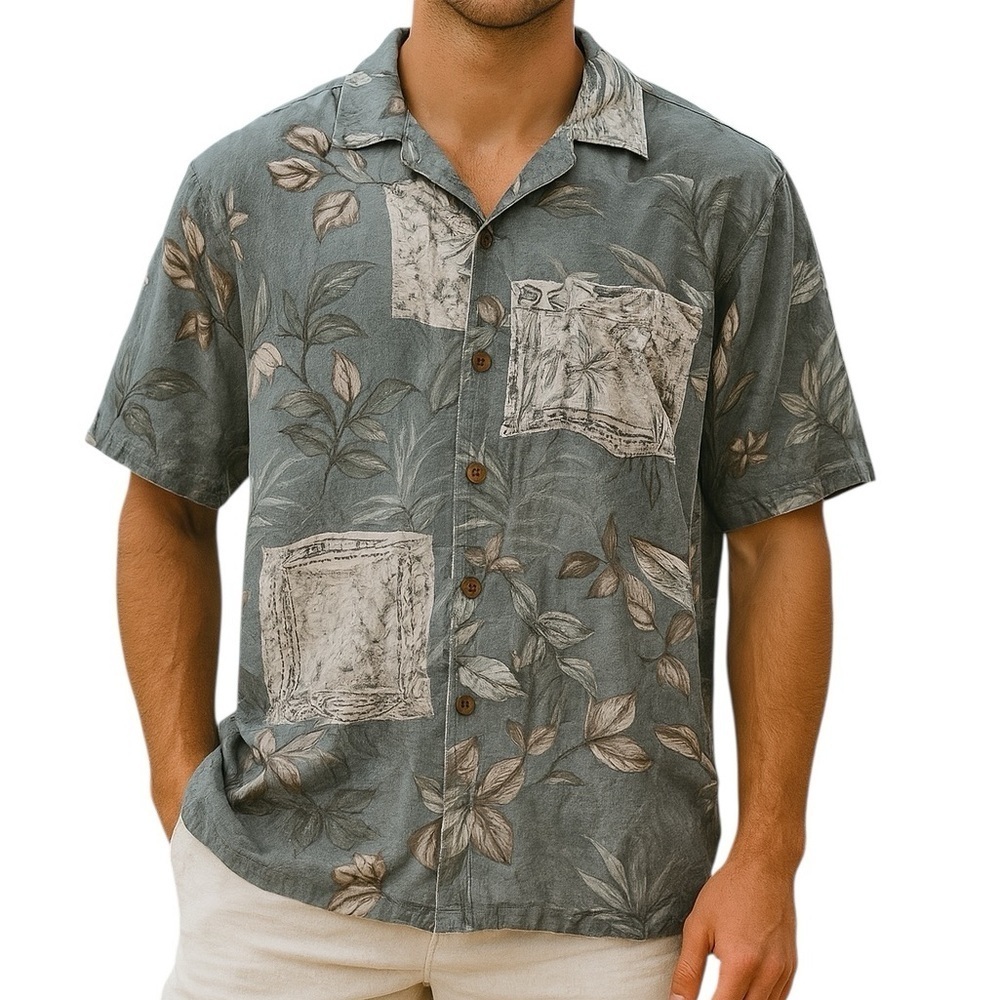 Joseph & Feiss Short Sleeve Hawaiian Silk Button Up Medium Casual Beach